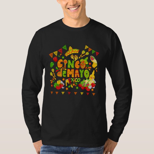Cinco De Mayo Burritos  Mexico Tacos and Avocado   T-Shirt (Vorderseite)