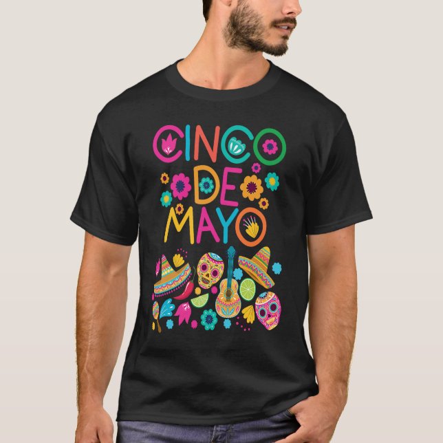 Cinco De Mayo Burritos  Mexico Tacos and Avocado   T-Shirt (Vorderseite)