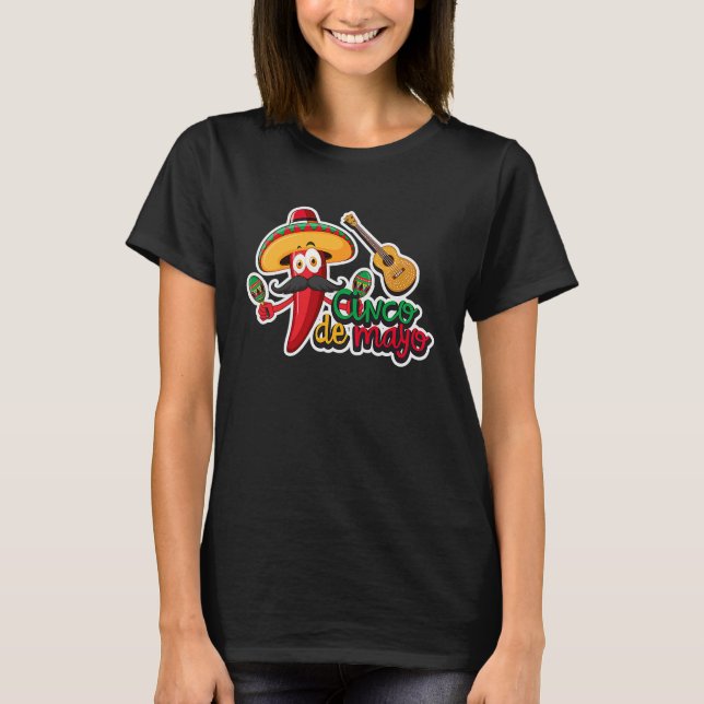 Cinco De Mayo Burritos  Mexico Tacos and Avocado   T-Shirt (Vorderseite)