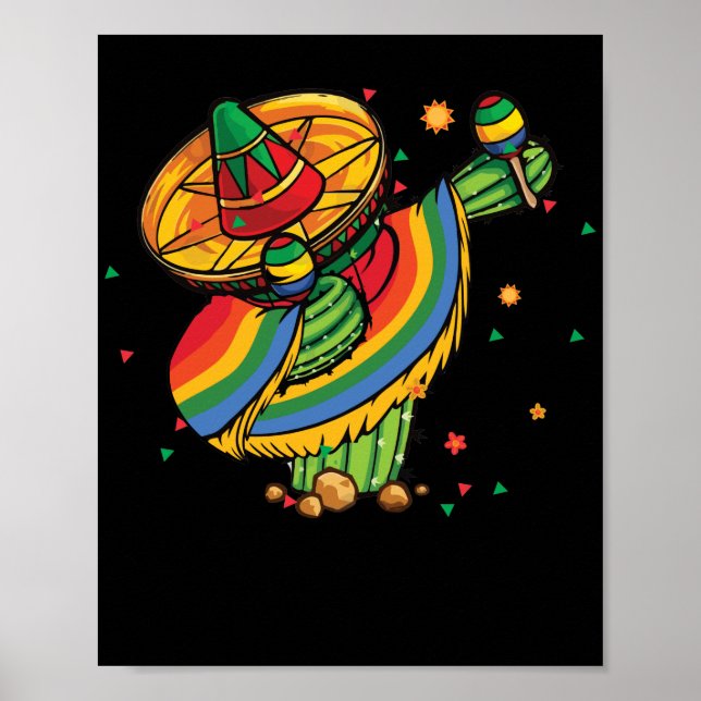 Cinco de Mayo Cactus Mexican Dabbing Poster (Vorne)