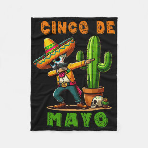 Cinco De Mayo Cactus Mexican Poncho Sombrero Hat B Fleecedecke