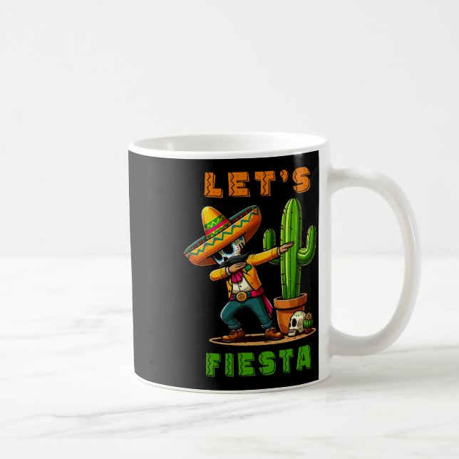 Cinco De Mayo Cactus Mexican Poncho Sombrero Hat B Kaffeetasse (Rechts)