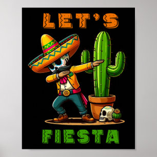 Cinco De Mayo Cactus Mexican Poncho Sombrero Hat B Poster