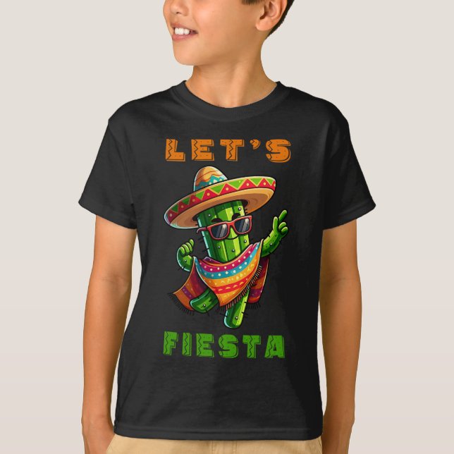 Cinco De Mayo Cactus Mexican Poncho Sombrero Hat B T-Shirt (Vorderseite)