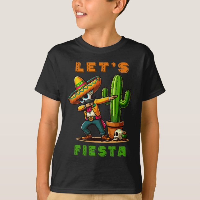 Cinco De Mayo Cactus Mexican Poncho Sombrero Hat B T-Shirt (Vorderseite)