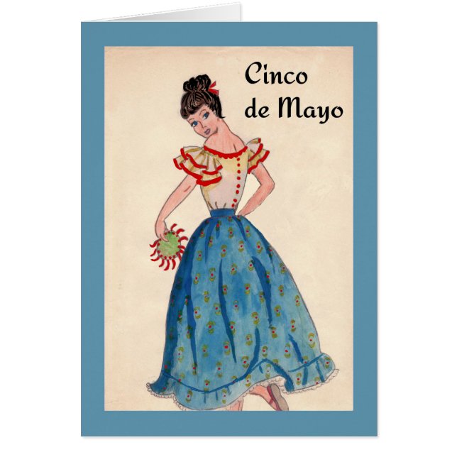 Cinco de Mayo Card with Female Dancer (Vorne)