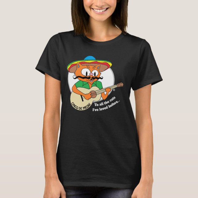 Cinco De Mayo Cartoon Cat Funny T-Shirt (Vorderseite)