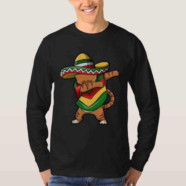 Cinco De Mayo Cat Dabbing T-Shirt (Vorderseite)
