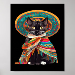 Cinco de Mayo Cat Design for Women Poster