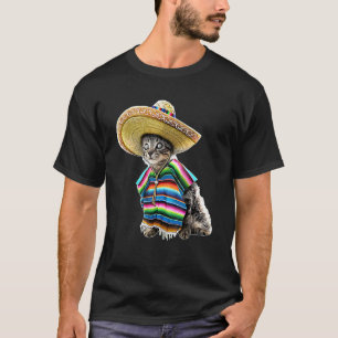 Cinco De Mayo Cat Sombrero Poncho Party Frauen T-Shirt