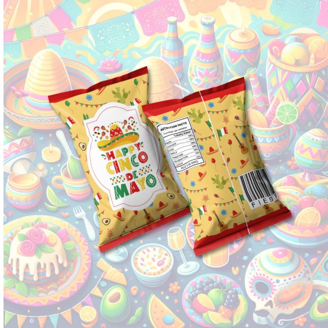 Cinco De Mayo Chip Bag Wrappers Gastgeschenke Notizblock (Cinco De Mayo Fiesta celebration Chip Bag favor Wrappers)