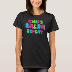 Cinco De Mayo Chips Salsa Repeat Boys Kinder Fraue T-Shirt