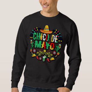 Cinco De Mayo Colorful Sombrero Mexican Hat Cinco Sweatshirt