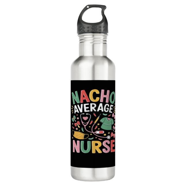 Cinco De Mayo Coquette Bow Nacho Average Nurse Nur Edelstahlflasche (Vorderseite)