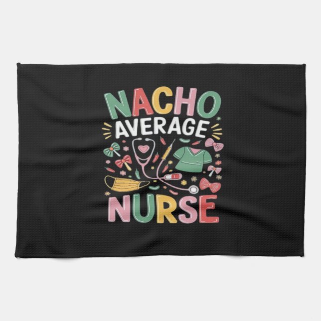 Cinco De Mayo Coquette Bow Nacho Average Nurse Nur Geschirrtuch (Horizontal)