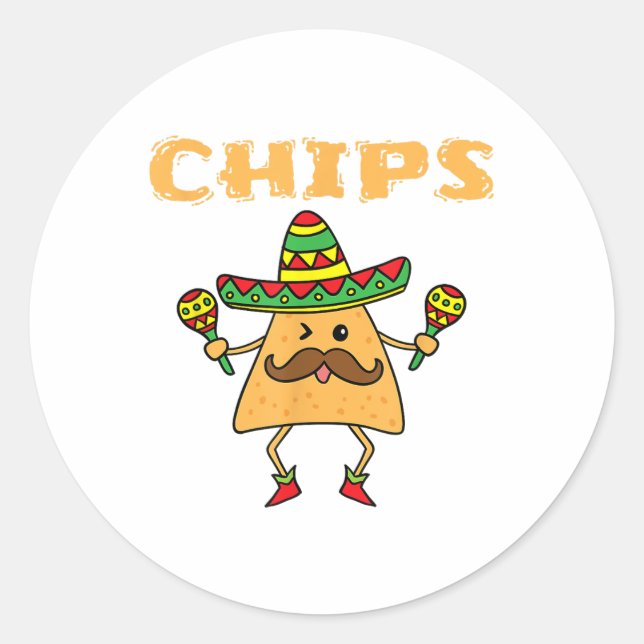Cinco de Mayo Couples - Chips und Salsa - Chips -  Runder Aufkleber (Vorderseite)
