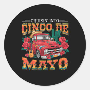 Cinco De Mayo Cruise Mexiko Fiesta Cinco D Runder Aufkleber
