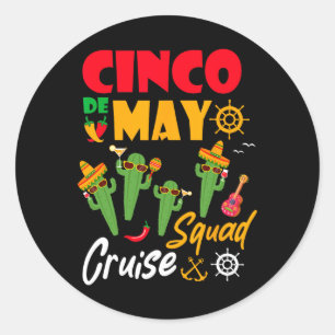 Cinco De Mayo Cruise Squad Sommerferien Runder Aufkleber
