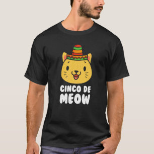 Cinco De Mayo Cute Cinco De Meow Cat Sombrero For T-Shirt
