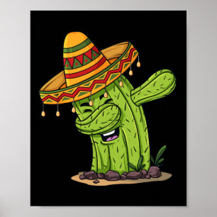 Cinco de Mayo Dabbing Cactus Fun Boys Kids Poster