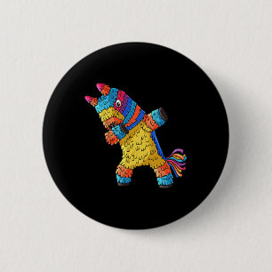 Cinco De Mayo Dabbing Donkey Pinata Funny Mexicani Button