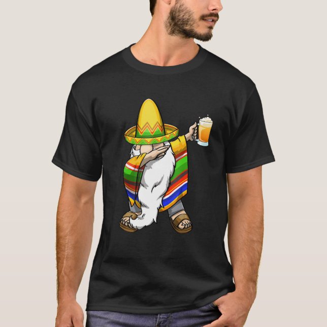 Cinco De Mayo Dabbing Gnome Beer Women Mexican Cel T-Shirt (Vorderseite)