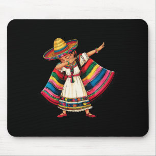 Cinco De Mayo Dabbing Mexican Girls Sombrero Ponch Mousepad
