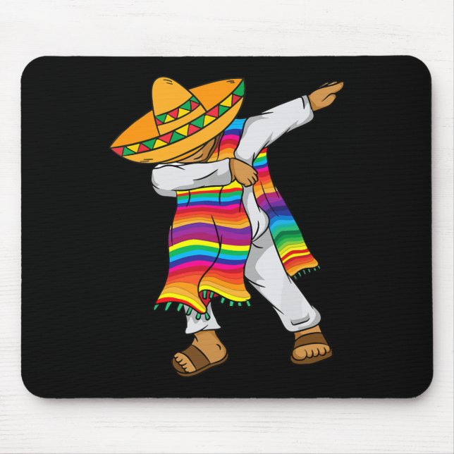 Cinco De Mayo Dabbing Mexican Poncho Kinder Kleink Mousepad (Vorne)
