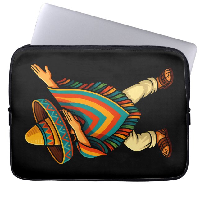 Cinco de Mayo Dabbing Mexican Poncho Laptopschutzhülle (Vorderseite)