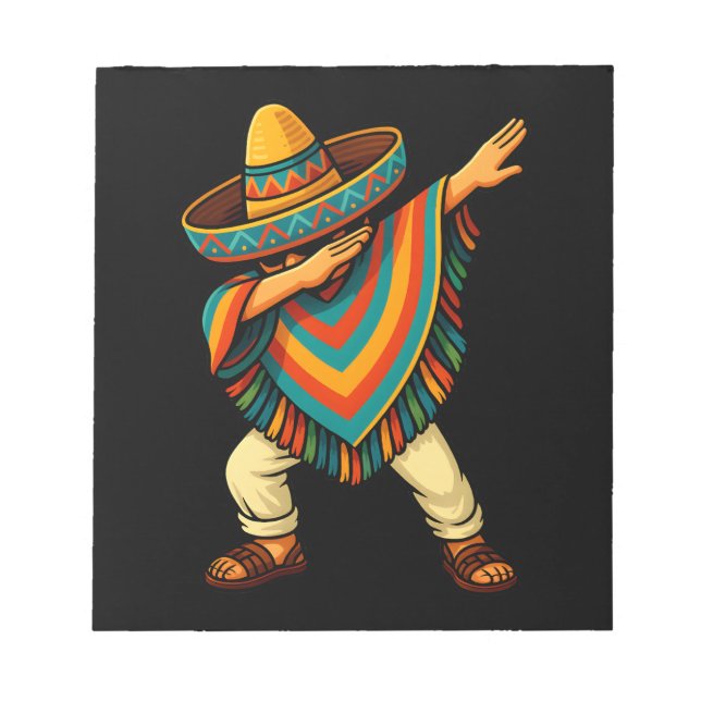 Cinco de Mayo Dabbing Mexican Poncho Notizblock (Vorderseite)