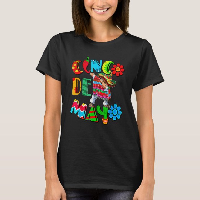 Cinco De Mayo Dabbing Mexican Poncho Party Fiesta  T-Shirt (Vorderseite)