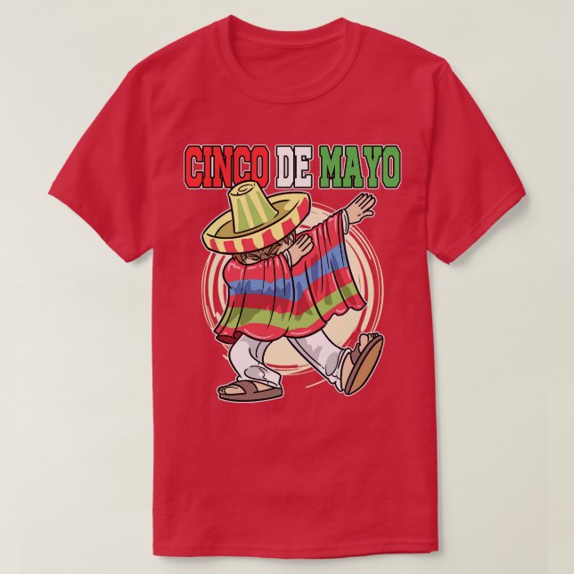 Cinco De Mayo Dabbing Mexican Poncho T-Shirt (Design vorne)