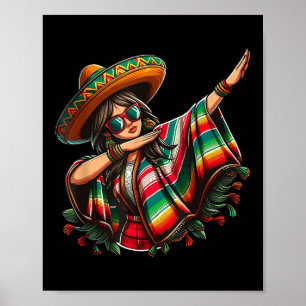 Cinco De Mayo Dabbing Mexikanische Frauen Funny Ci Poster