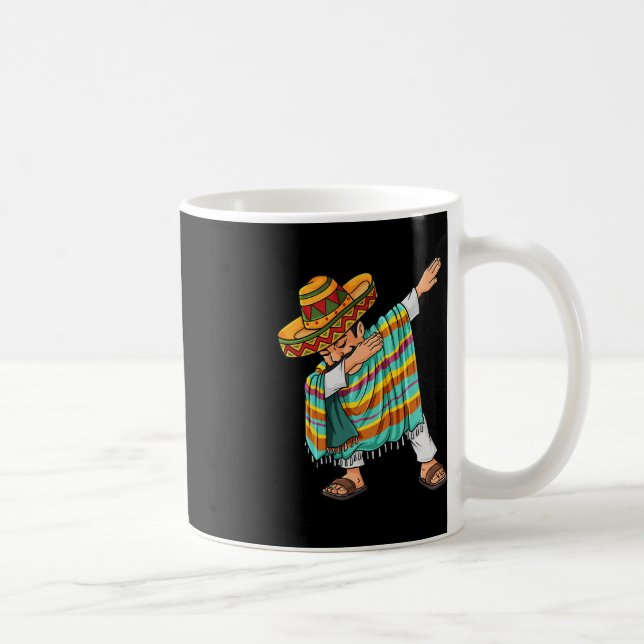 Cinco de Mayo Dabbing Poncho Sombrero Fun Mexikani Kaffeetasse (Rechts)