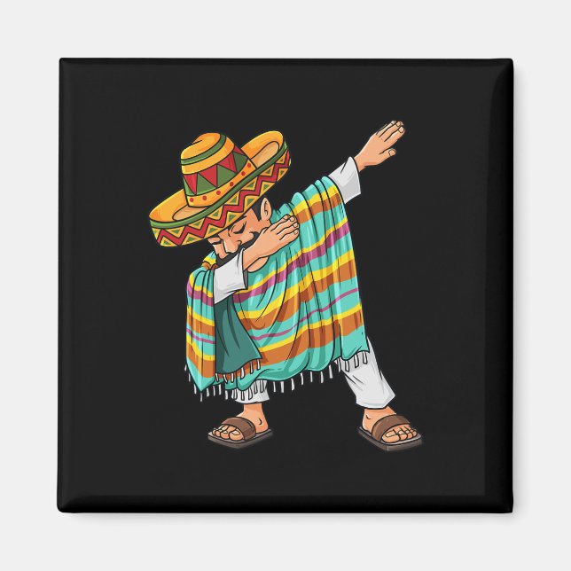 Cinco de Mayo Dabbing Poncho Sombrero Fun Mexikani Magnet (Vorne)