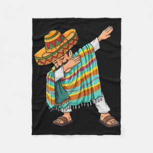 Cinco De Mayo Dabbing Poncho Sombrero Funny Mexica Fleecedecke