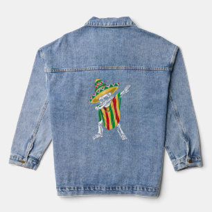 Cinco De Mayo Dabbing Skeleton Mariachi Sombrero M Jeansjacke