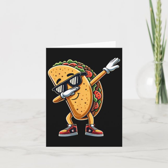Cinco De Mayo Dabbing Taco Funny Mexicanisches Foo Karte (Vorderseite)