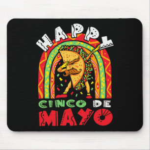 Cinco De Mayo Dabbing Taco Rainbow Mexican Festiva Mousepad