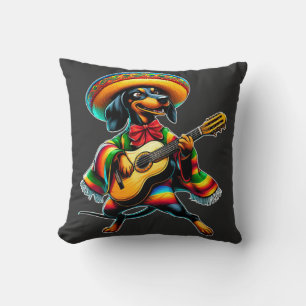 Cinco de Mayo Dachshund Mariachi Gitarre Kissen