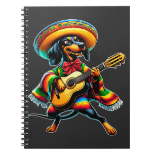 Cinco de Mayo Dachshund Mariachi Gitarre Notizblock