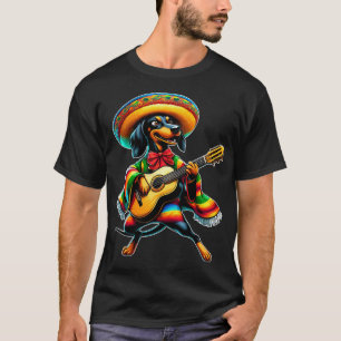 Cinco de Mayo Dachshund Mariachi Gitarre T-Shirt