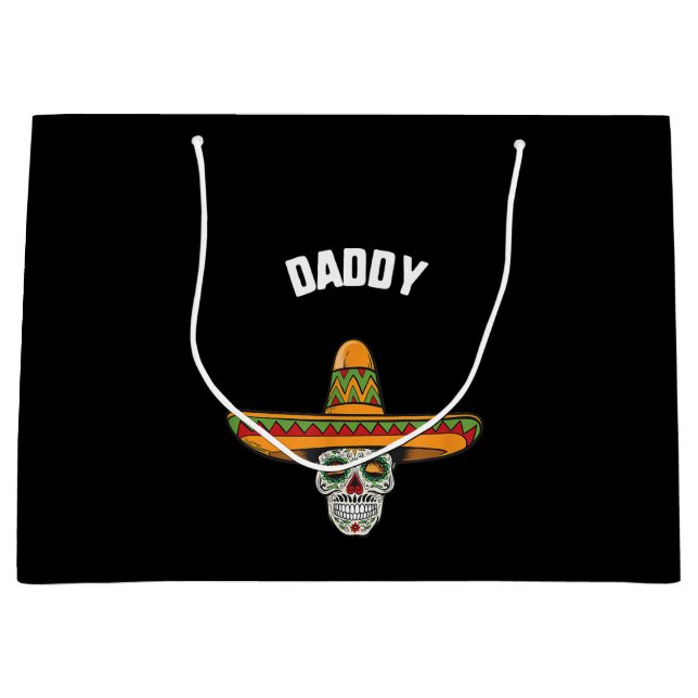 Cinco De Mayo Daddy Sugar Skull Sombrero Taco Große Geschenktüte (Vorderseite)