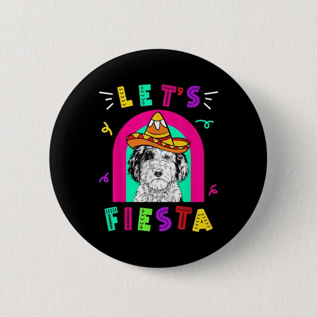 Cinco De Mayo Dog Lasse Fiesta Camisa 5 De Mayo Me Button (Vorderseite)