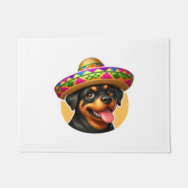 Cinco de Mayo Dog Rottweiler Mexiko Fußmatte (Vorderseite)