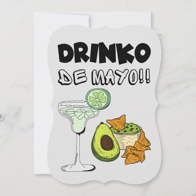 Cinco de Mayo Drinko de Mayo Funny Pun Einladung (Vorderseite)