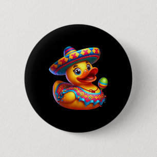 Cinco De Mayo Duck Mexican Sombrero Fiesta Party Button
