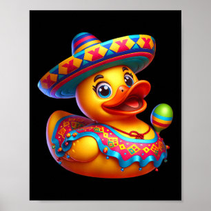 Cinco De Mayo Duck Mexican Sombrero Fiesta Party Poster