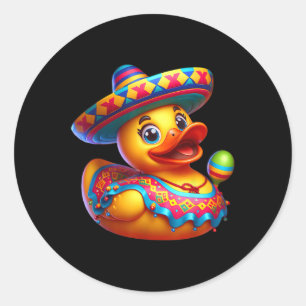 Cinco De Mayo Duck Mexican Sombrero Fiesta Party Runder Aufkleber
