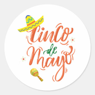 cinco de mayo feiern runder aufkleber